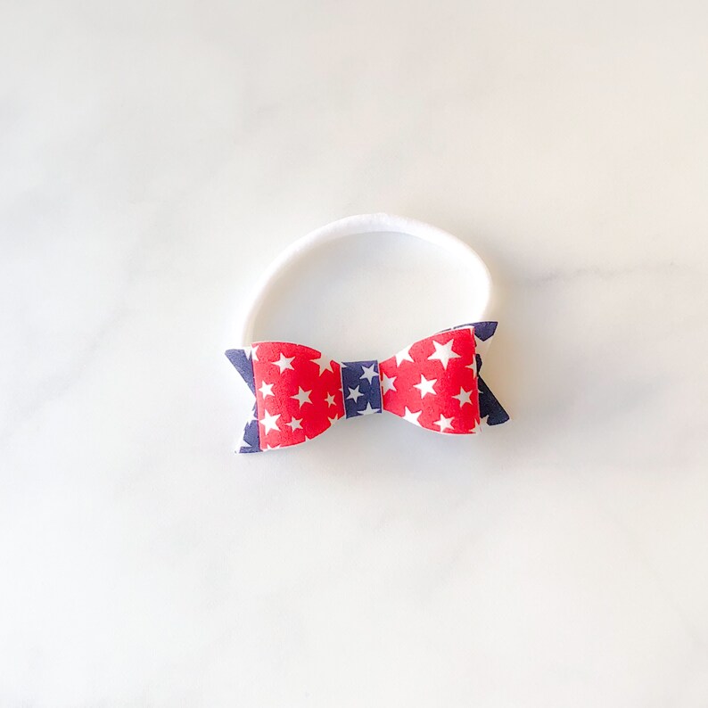 red white and blue baby headband