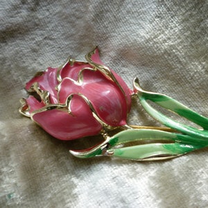 Charel Enamel Rose Pin