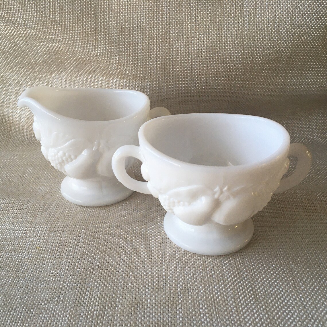 Westmoreland Milk Glass Creamer and Sugar Bowl Set Etsy