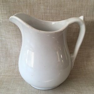 Antique Burgess & Goddard Royal Patent Ironstone Farmhouse Pitcher 1840-1890 Grandmillennial