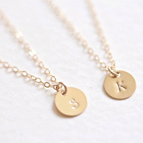 SALE personalized initial disc necklace