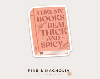 Thick & Spicy Books Vinyl Sticker - Funny Book Lover Gift (1.67 x 2)