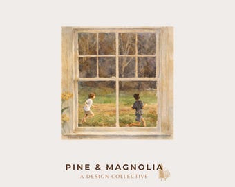Watercolor Children Running Sticker | Divide Album Scene (2x2 Inch Vinyl)