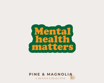 Mental Health Matters Sticker | Weatherproof Vinyl Die-cut | 2 x 1.2