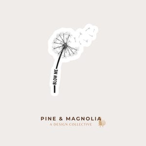 Dandelion Blow Me Sticker | 1.39 x 2 Die-Cut Vinyl Sticker | Funny Sticker | Weatherproof