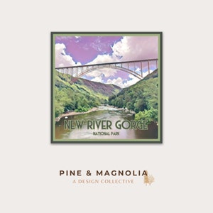 New River Gorge National Park Sticker | 3 x 3 Die-Cut Sticker | New River Gorge Bridge Design | Weatherproof