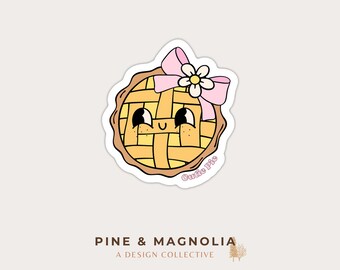 Cutie Pie Sticker | Cute Pie | Waterproof Dessert Sticker | Pink Bow Pie Decal | Cozy Food Lover Gift