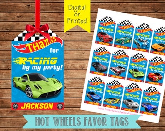 hot wheels thank you tags