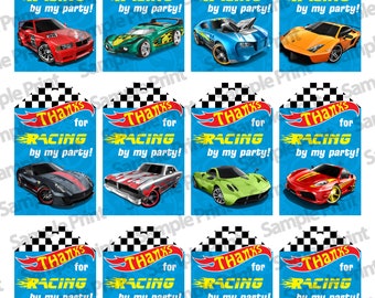 hot wheels thank you tags