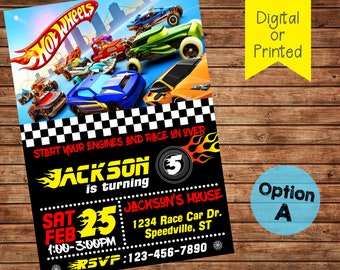 Hot Wheels Invite Etsy