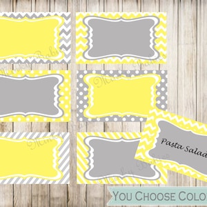 Blank Food Tent Cards Labels- Blank Place Cards- Digital- Instant Download- You Choose Colors
