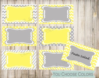 Blank Food Tent Cards Labels- Blank Place Cards- Digital- Instant Download- You Choose Colors