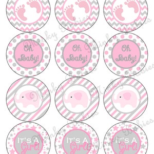 Baby Shower Cupcake Toppers- DIY Printable- Girl Baby Shower- 4 ...