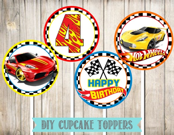 Hot Wheels Favor Bucket Labels-Hot Wheels Birthday-Instant Download ...