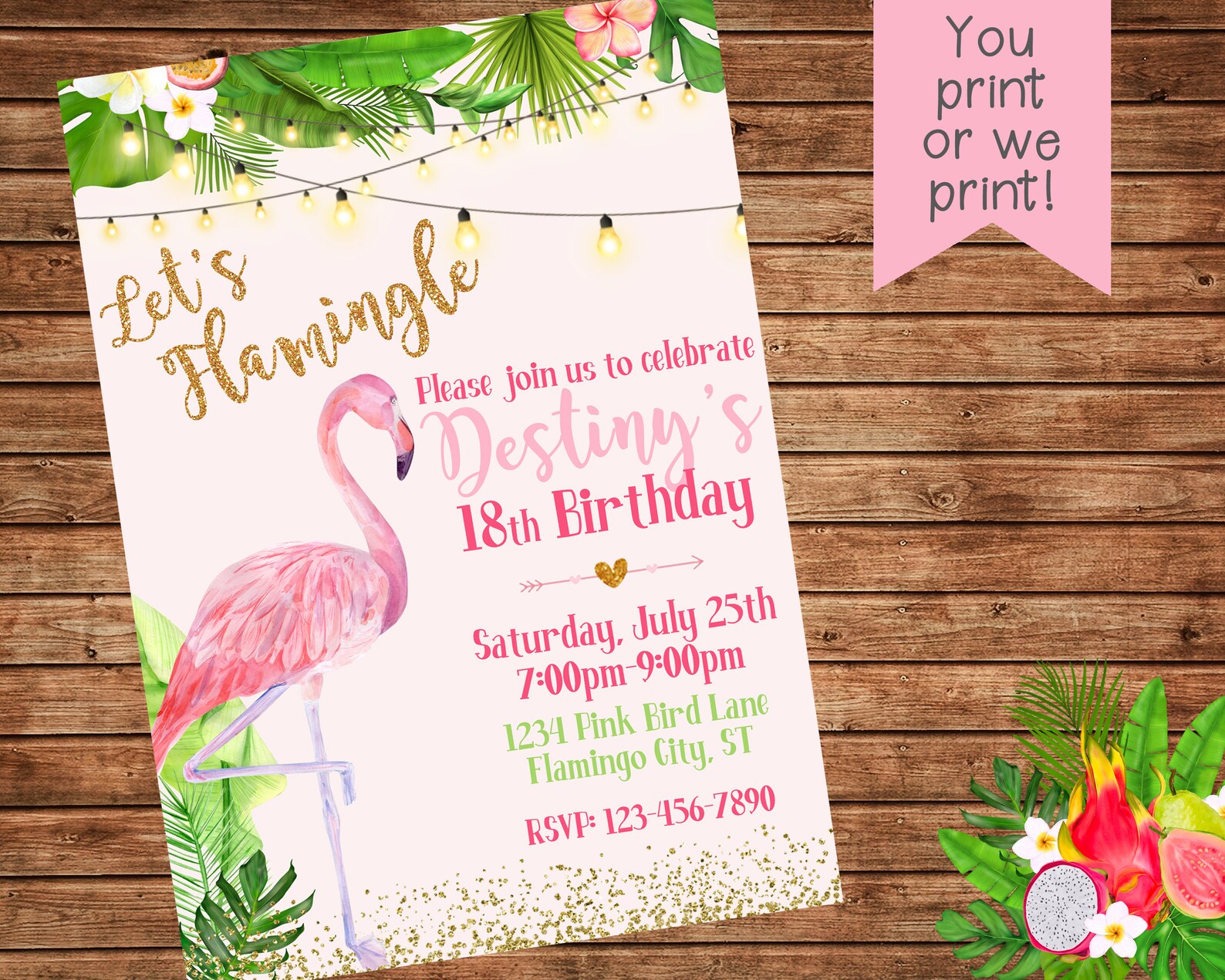 Flamingo Favor Tags Flamingo Thank You Tags Flamingo - Etsy