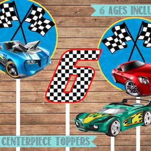 Race Car Centerpiece Toppers- Rennauto Geburtstag Party-Racing Centerpiece Toppers- Racing Birthday-Digital File-Instant Download