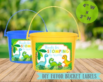 Dinosaur Favor Bucket Labels-Dinosaur Birthday-Boy Dino Birthday Party Favors-Instant Download-Digital File