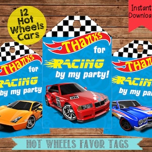 hot wheels thank you tags