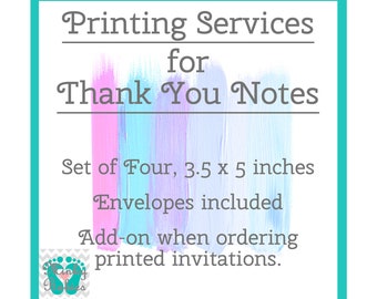 Add On Printing Service for Included Thank You Notes