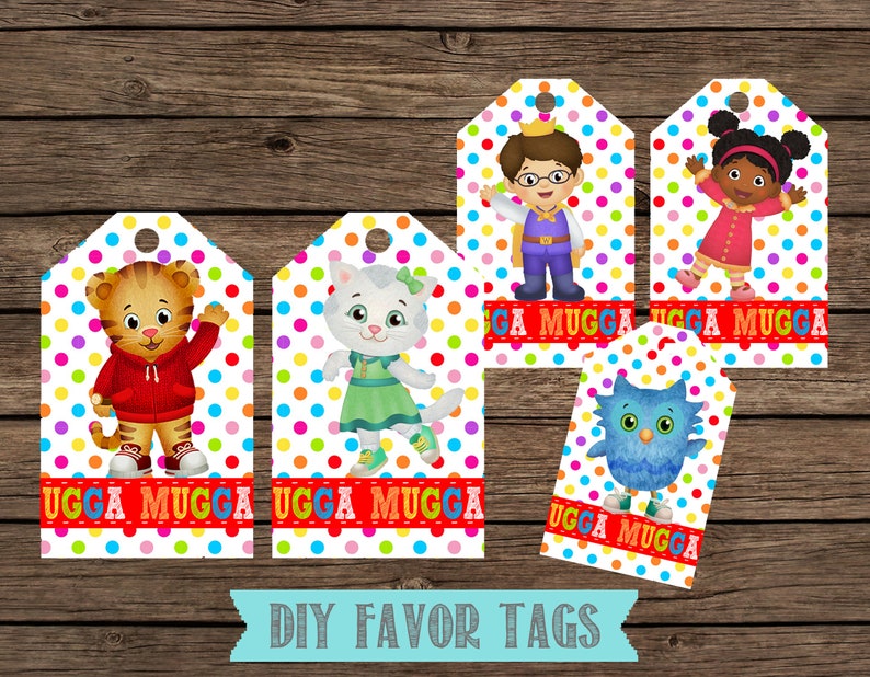 Daniel Tiger Favor Tags Thank You Tags-Daniel Tiger | Etsy