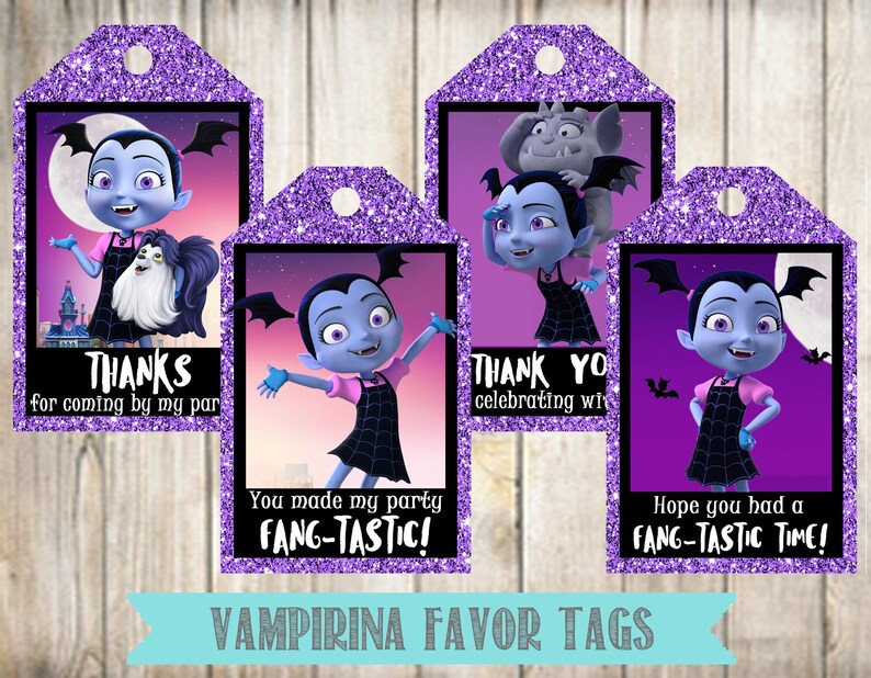 Download Thank You Tags Vampirina Birthday Instant Download Digital File Vampirina Favor Tags Party Supplies Paper Party Supplies