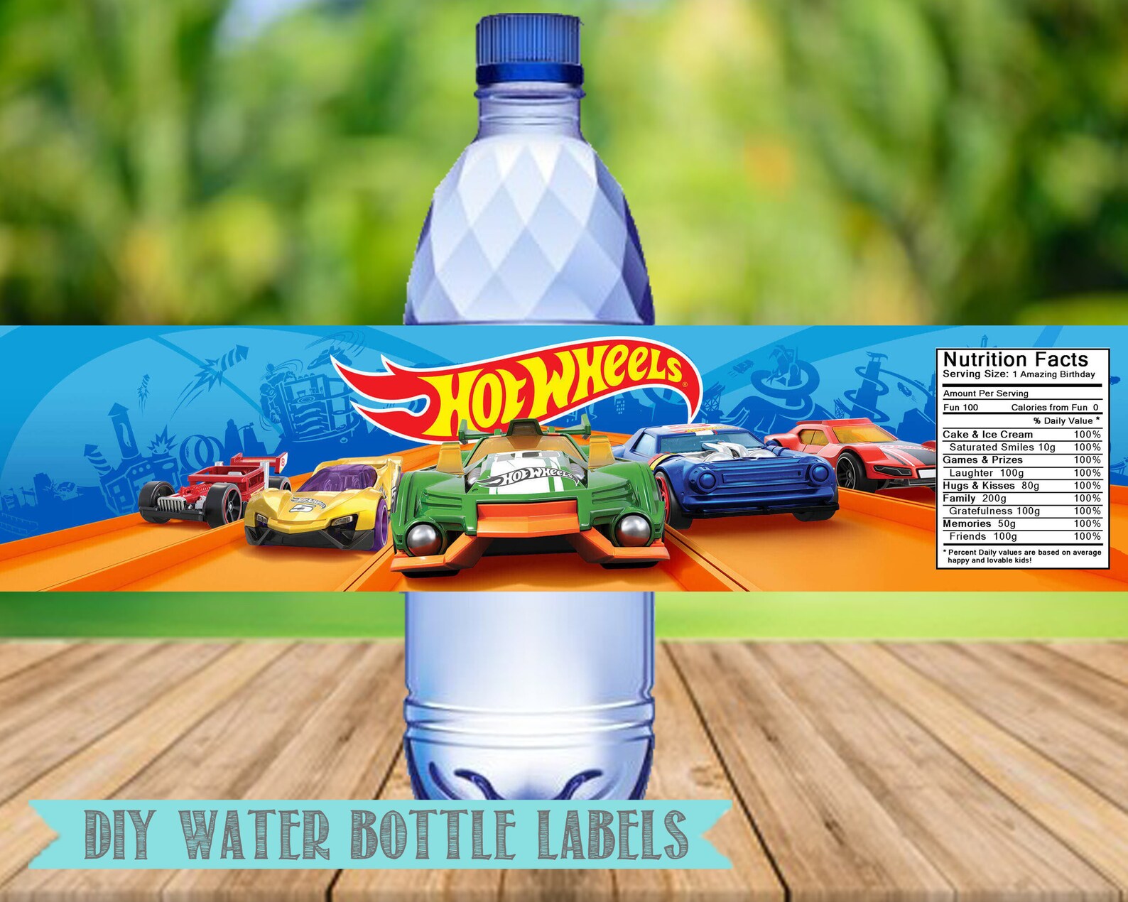 Hot Wheels Water Bottle Labels Hot Wheels Birthday Party | Etsy