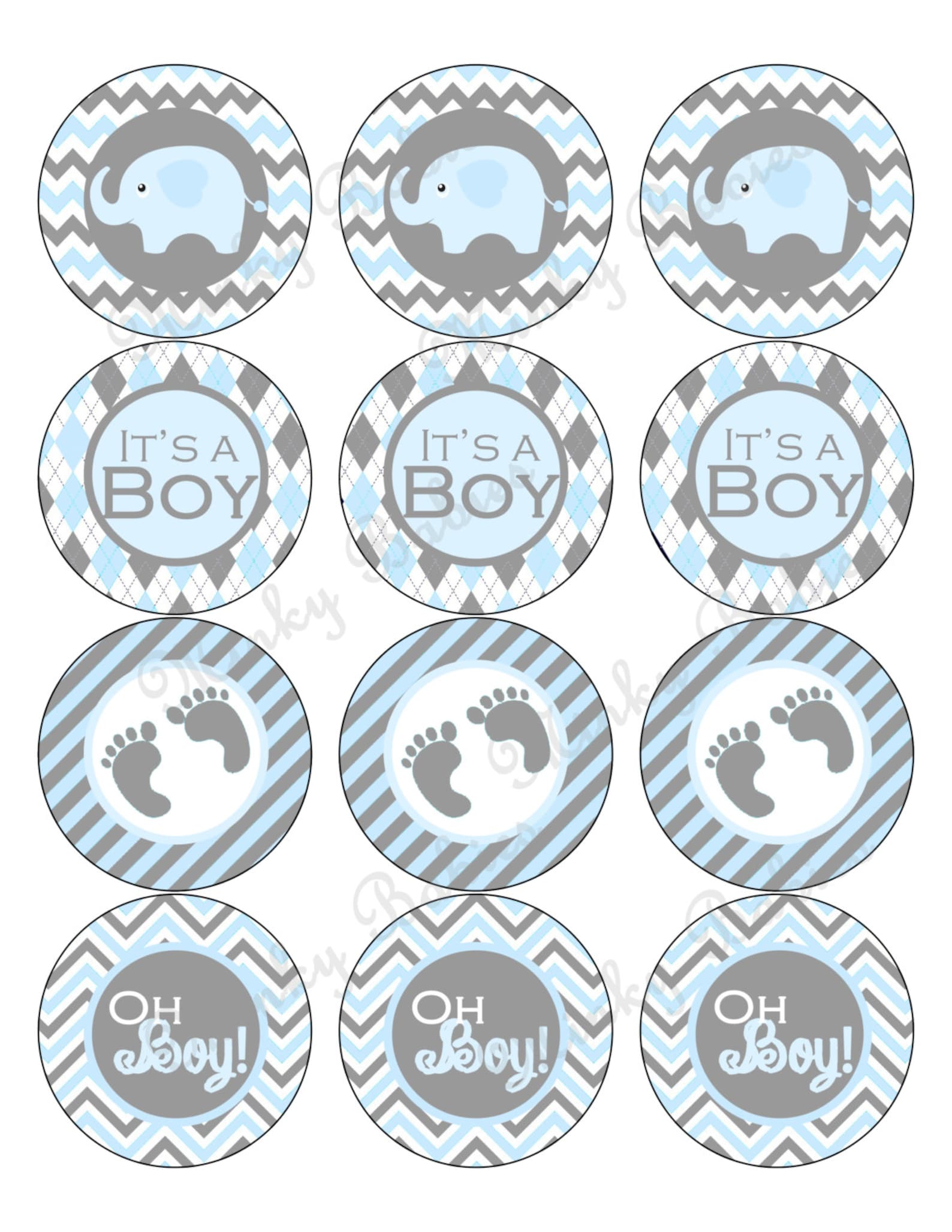 Baby Shower Cupcake Toppers DIY Printable Boy Baby Shower 4 Etsy