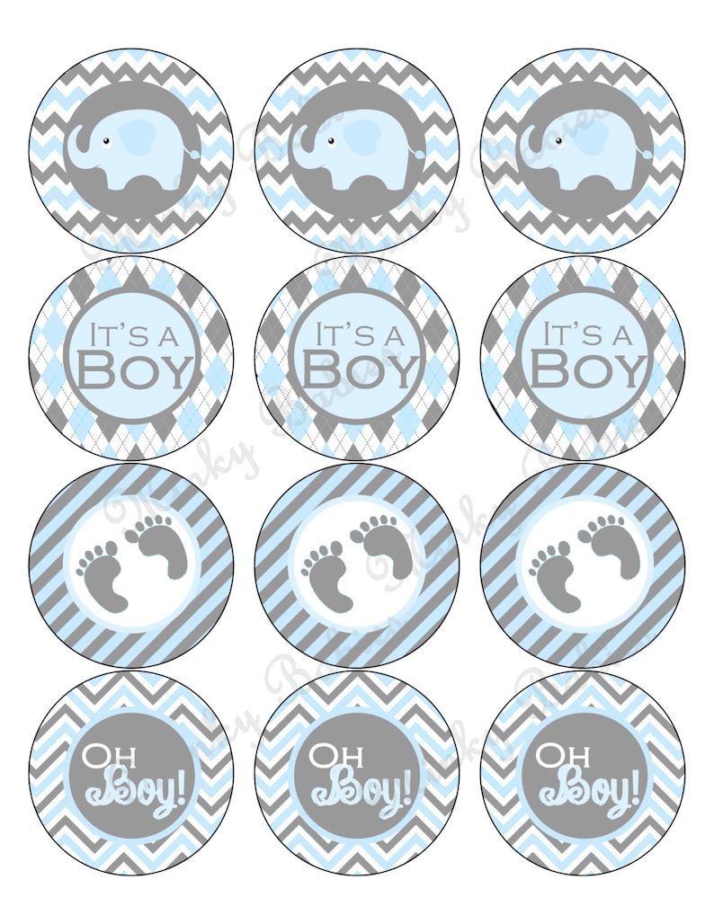 Baby Shower Cupcake Toppers DIY Printable Boy Baby Shower 4 - Etsy