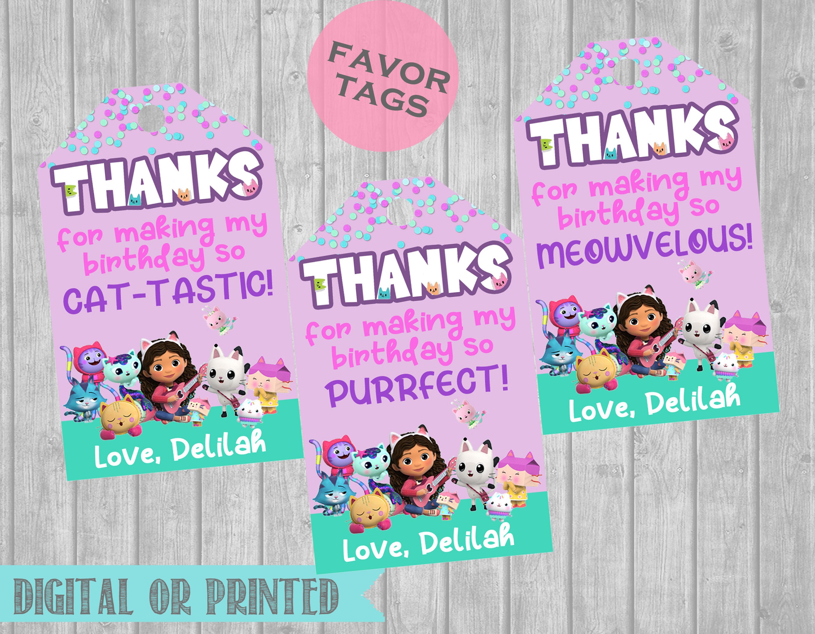 Gabby es Dollhouse Favor Tags Gabby es Dollhouse Thank You Etsy