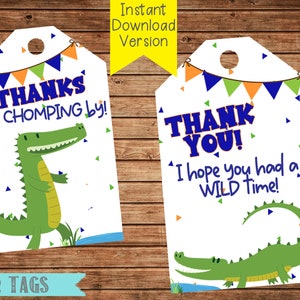 Alligator Favor Tags- Alligator Thank You Tags-Alligator Birthday-Alligator Party-Instant Download-Digital File