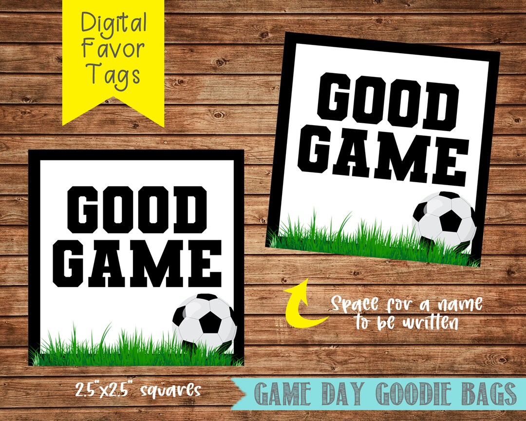Soccer Game Goodie Bag Tags- Soccer Snack Bag Tags- Soccer Game Tags ...