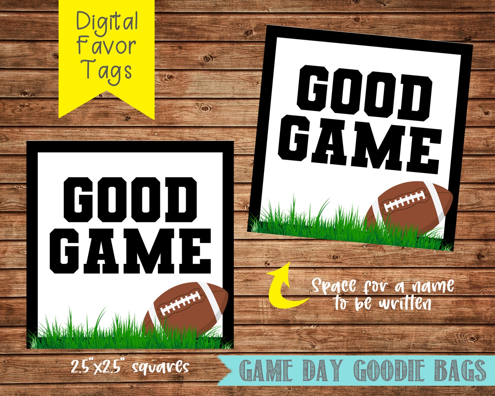 Football Game Goodie Bag Tags- Football Snack Bag Tags- Football Game ...