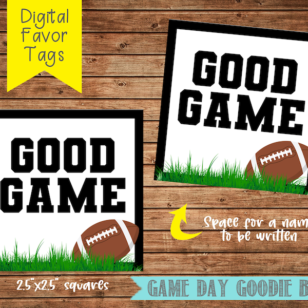 Football Game Goodie Bag Tags- Football Snack Bag Tags- Football Game Tags- Football Game Snacks- Instant Download- Digital File