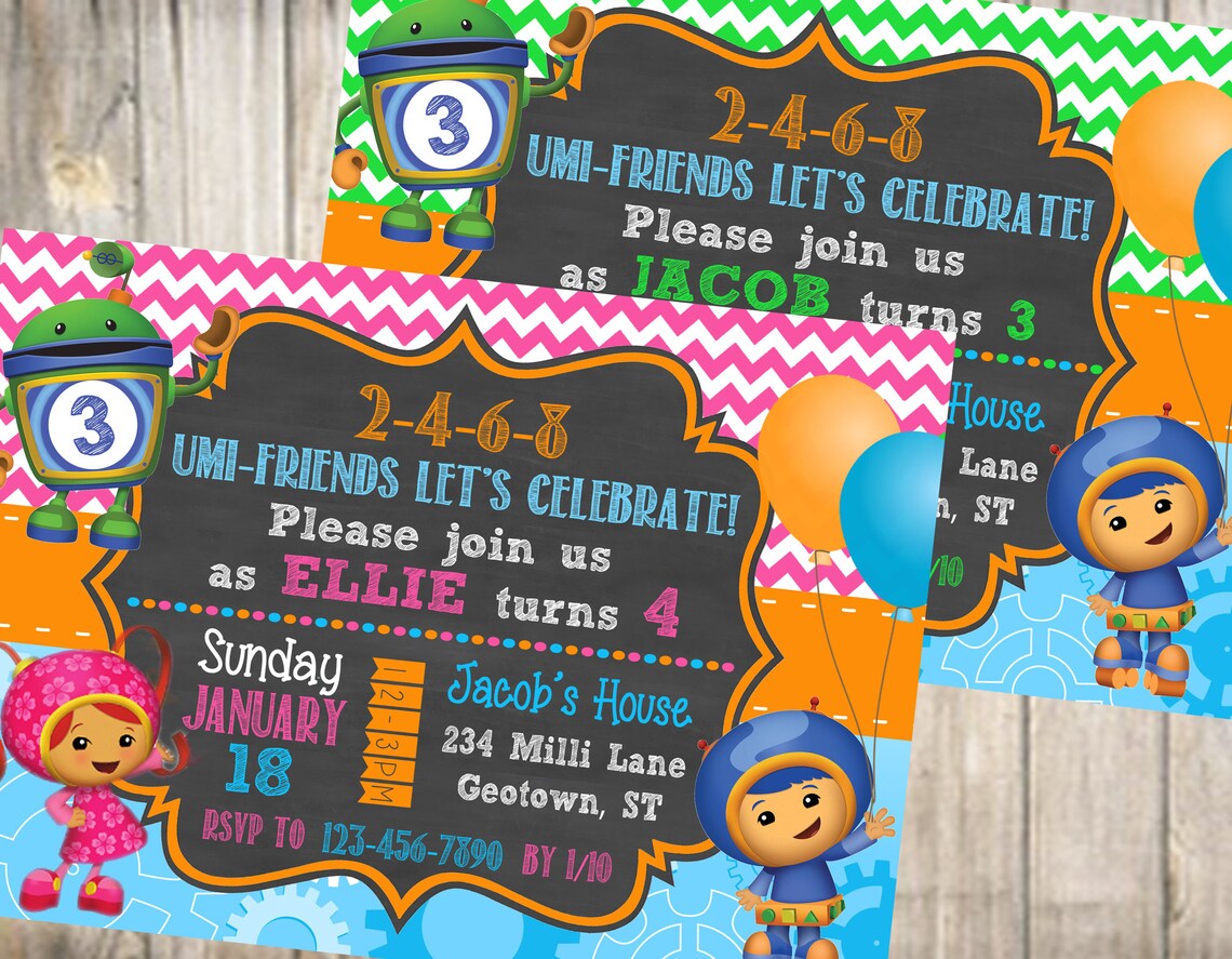 Team Umizoomi Birthday Party InvitationTeam Umizoomi Etsy
