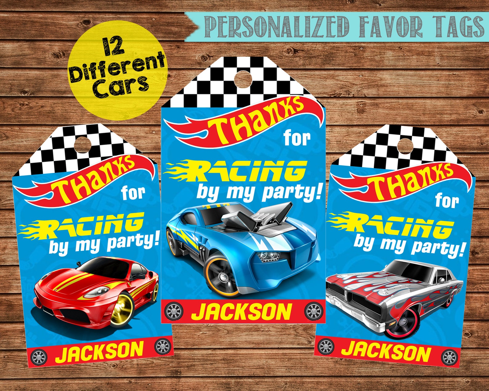 Race Car Favor Tags Racing Favor Tags Personalized Favor Tags Race Car Thank You Tagsyou Print
