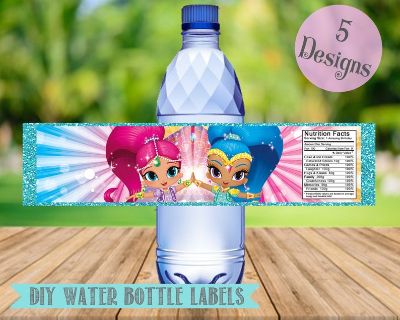 Shimmer and Shine Water Bottle Labels Shimmer and Shine | Etsy