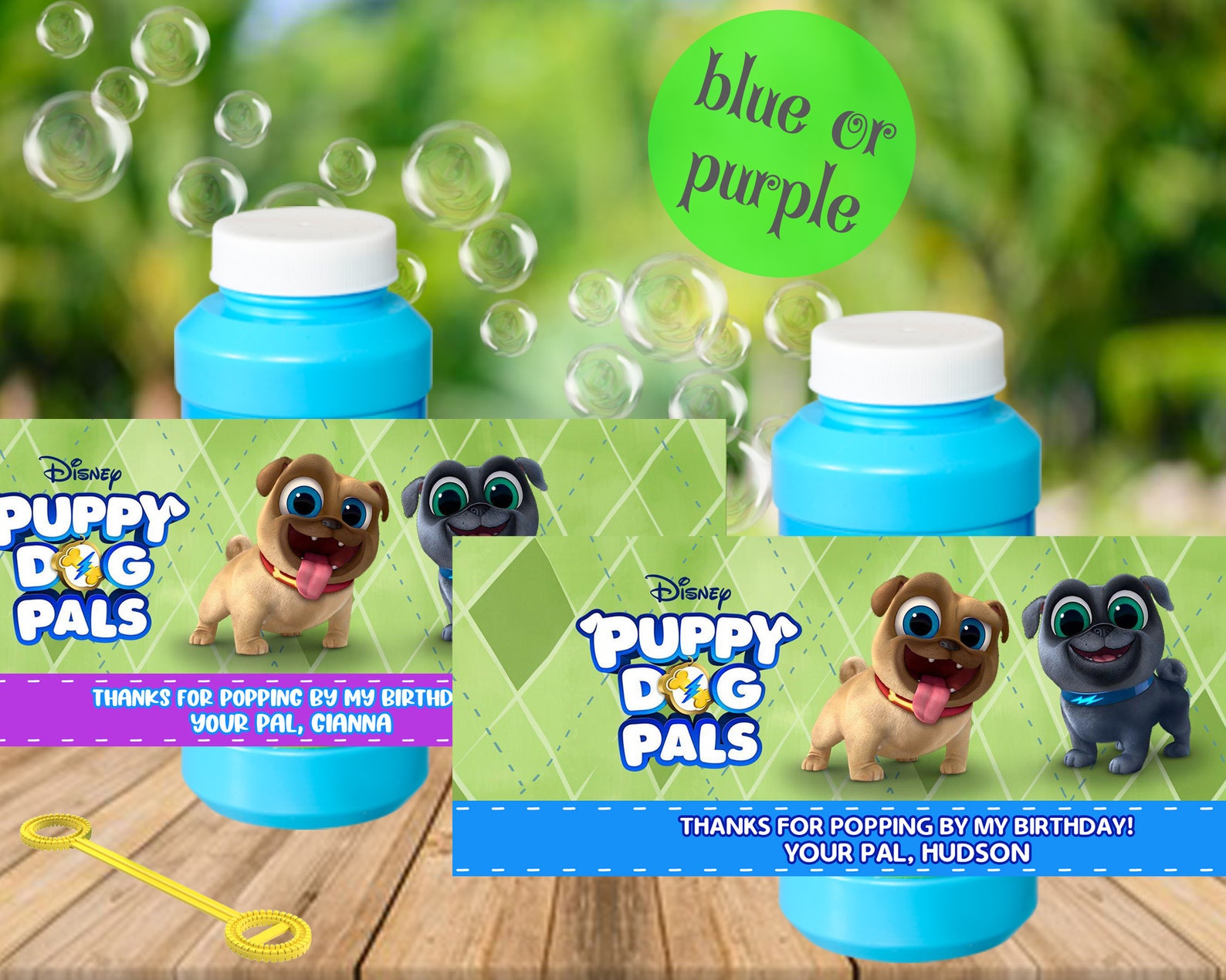 Puppy Dog Pals Bubble Bottle Labelspuppy Dog Pals Bubble Etsy