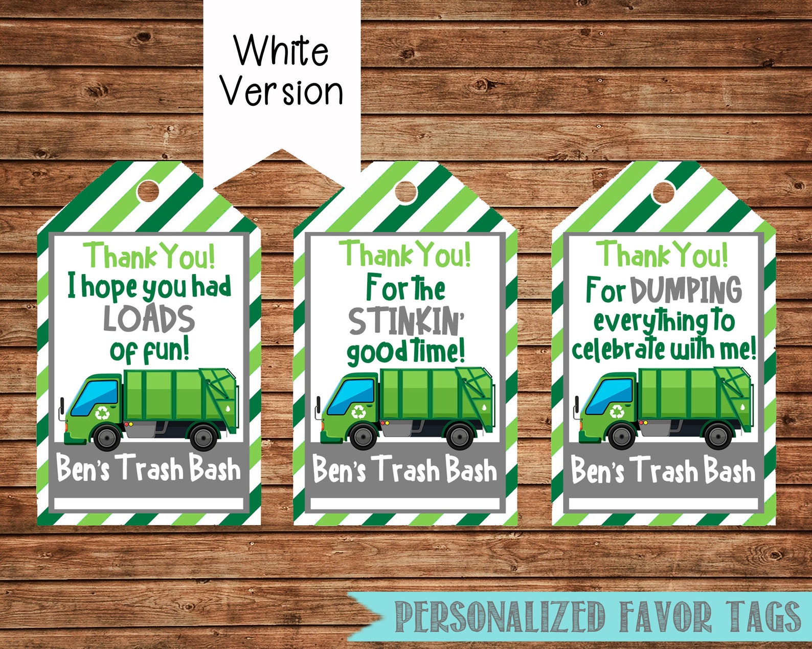 Trash Bash Favor Tagstrash Bash Thank You Tagstrash Bash Etsy Canada