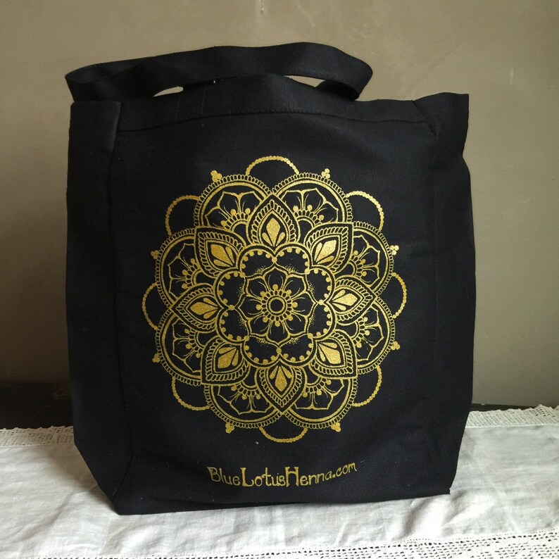 Mehndi Mandala Canvas Tote Bag by Blue Lotus Henna image 1