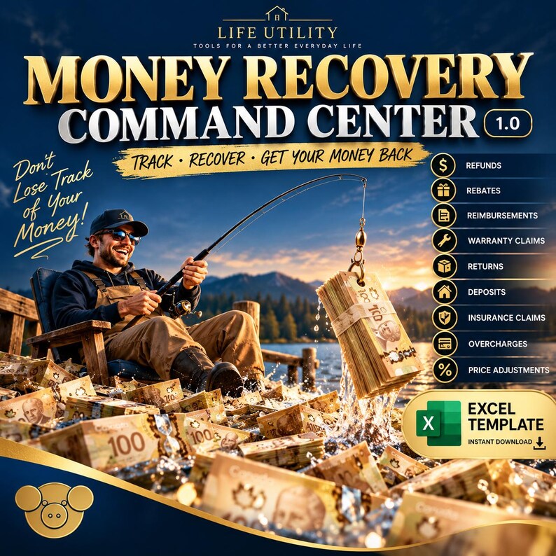 Money Recovery Tracker Excel Spreadsheet Refund, Rebate & Reimbursement ...