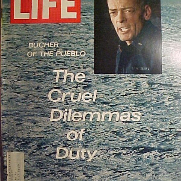 February 7, 1969 LIFE Magazine with Bucher of the Pueblo on the Cover has 70 pages of ads and articles, Birthday Gift Idea No.2