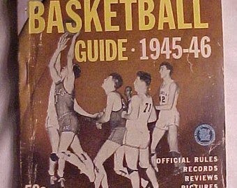 1945-46 The Official Basketball Guide with the official rules published by A. S. Barnes New York, Sports Guide Book, Sports Bar Decor
