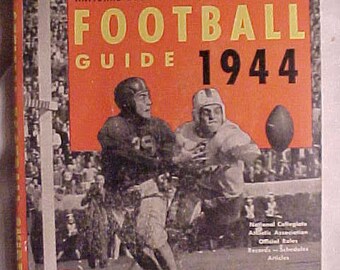 1944 The Official Foottball Guide with the official rules published by A. S. Barnes New York, Sports Guide Book, Sports Bar Decor