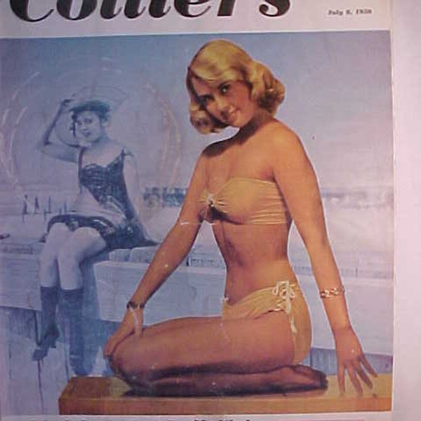 July 8, 1950 Collier's The National Weekly Magazine cover art by John Florea has 74 pages of ads & articles, Birthday Gift Idea