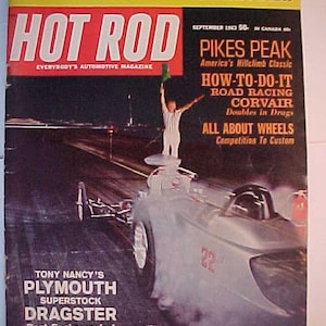 September 1963 Hot Rod Magazine has 118 pages of ads and articles with nice cover art Antique Automobile Muscle Car Hot Rod Rat Rod Magazine