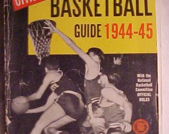 1944-45 The Official Basketball Guide with the official rules published by A. S. Barnes New York, Sports Guide Book, Sports Bar Decor