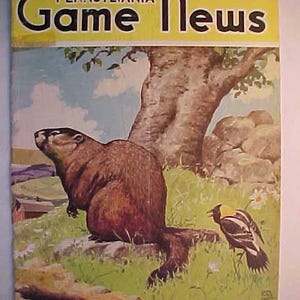 August 1949 Pennsylvania Game News Magazine Cover Art by Jacob Bates Abbott, Vintage Hunting Magazine with 32 pages of ads & articles