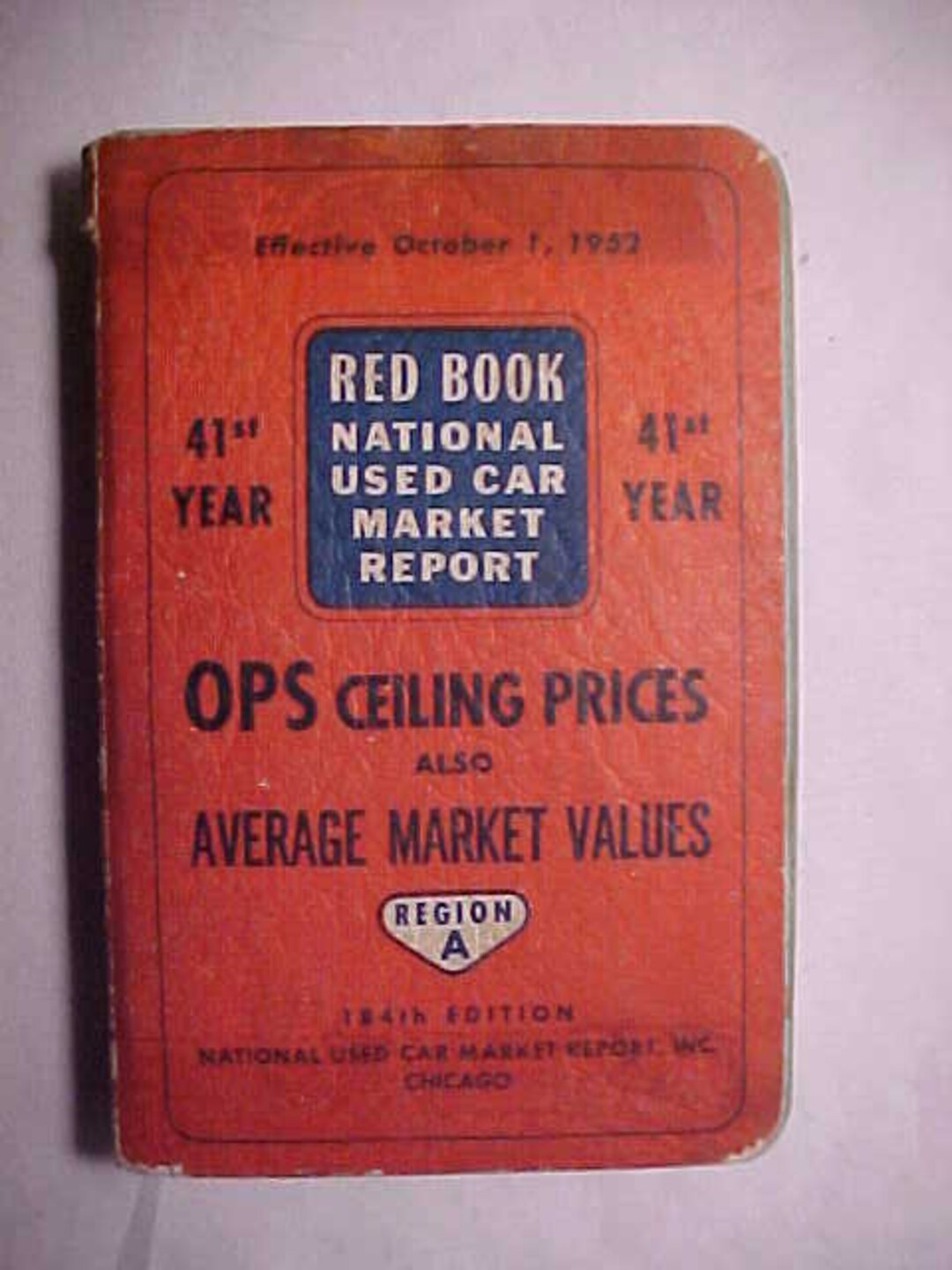 Red Book Auto Values 1952 41st Year Red Book National Used Car Market Report OPS Ceiling ...