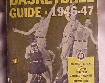 1946-47 The Official Basketball Guide with the official rules published by A. S. Barnes New York, Sports Guide Book, Sports Bar Decor