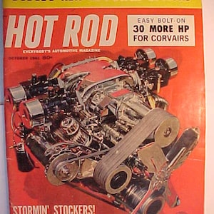 October 1961 Hot Rod Magazine has 122 pages of ads and articles with nice cover art, Antique Automobile Muscle Car Hot Rod, Rat Rod Magazine